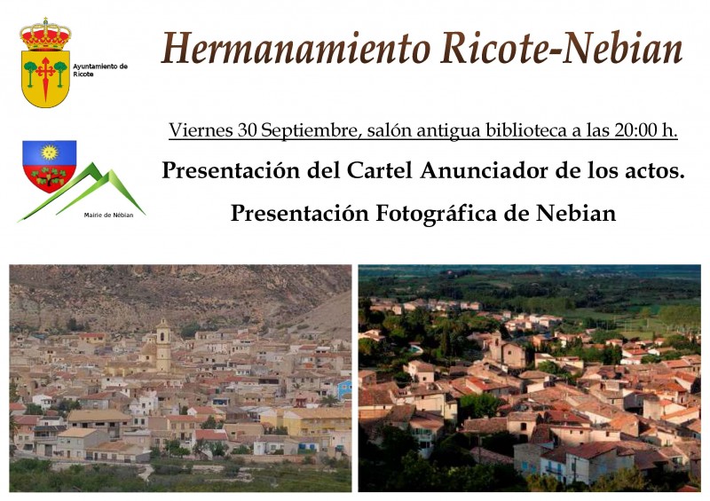 Actos de Hermanamiento con Nébian y conmemoración del IV centenario de la muerte de Cervantes
