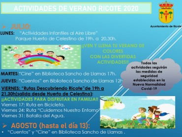 ACTIVIDADES DE VERANO RICOTE 2020
