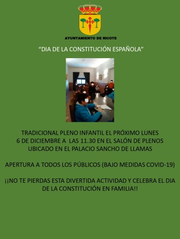 PLENO INFANTIL EN CONMEMORACION DEL DIA DE LA CONSTITUCION ESPAÑOLA