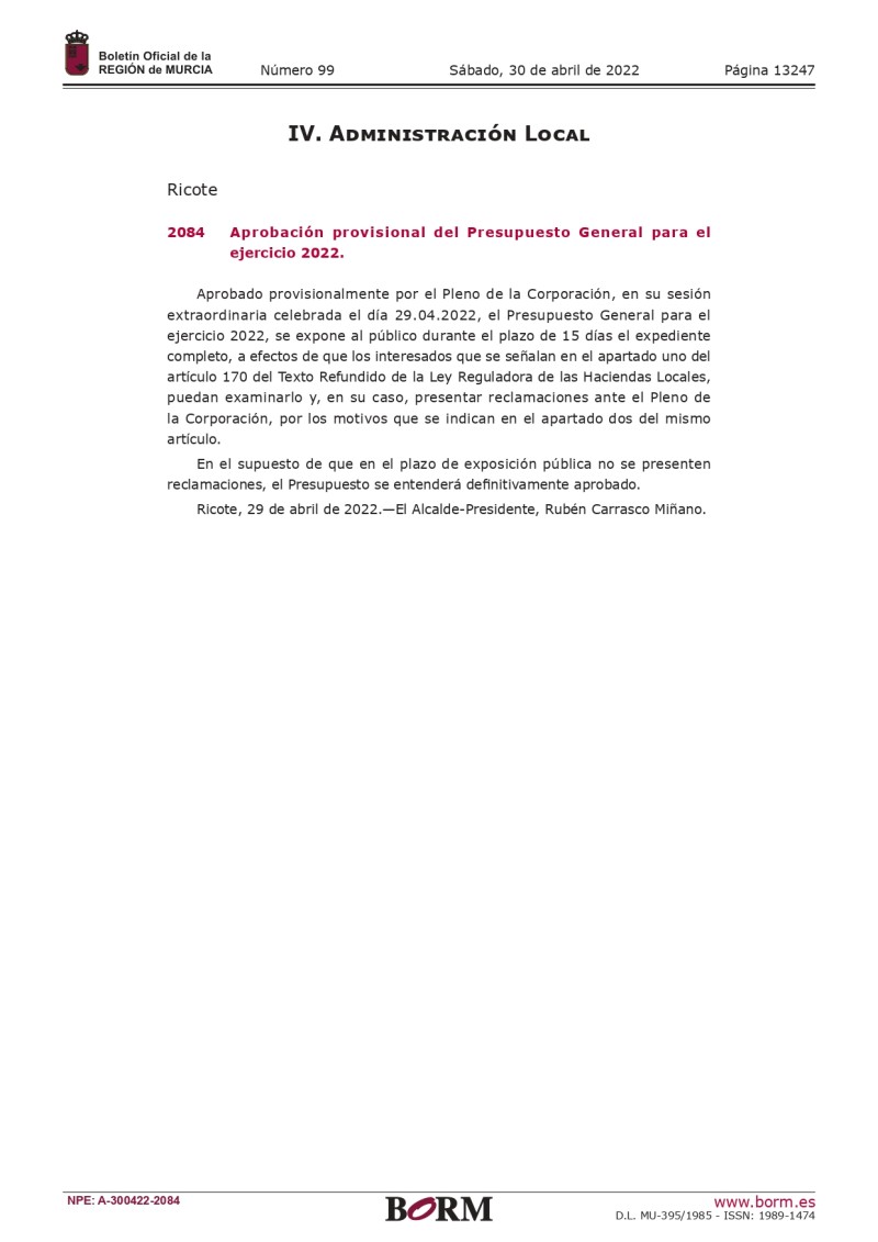 Publicación BORM aprobación provisional Presupuesto 2022_page-0001 (1)