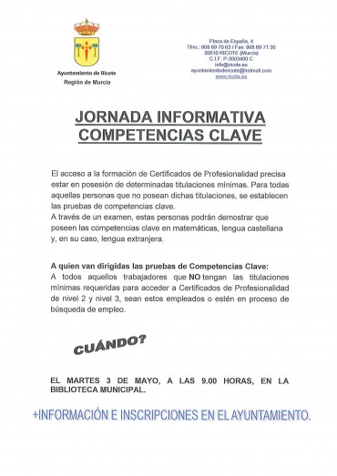 JORNADA INFORMATIVA COMPETENCIAS CLAVE