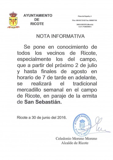 MERCADO SEMANAL TRADICIONAL EN EL CAMPO DE RICOTE.