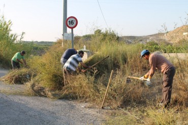 Contratados 11desempleados agrícolas para arreglar diversos caminos rurales del municipio