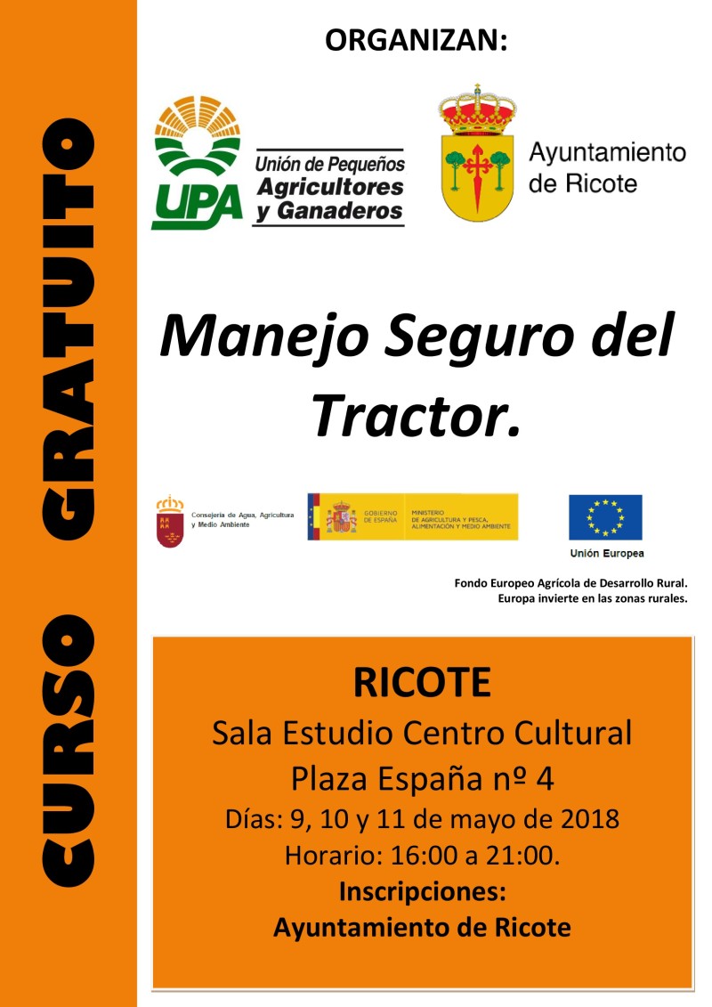 Cartel Curso Manejo Seguro Tractor Ricote 2018-001