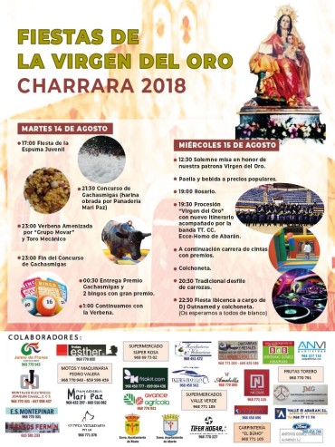 FIESTAS VIRGEN DEL ORO. CHARRARA 2018.