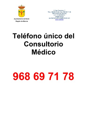 Teléfono único Consultorio Médico