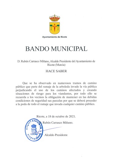 BANDO MUNICIPAL CORTE RAMAS