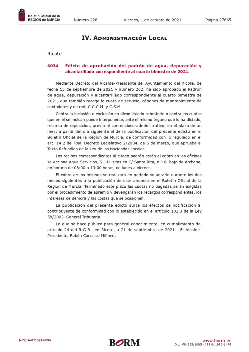 Publicación BORM Padrón de Agua y Alcantarillado 4º bimestre 2021_page-0001