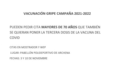 VACUNACION GRIPE CAMPAÑA 2021-2022