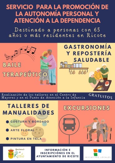 Abierto plazo inscripción de talleres para personas mayores.