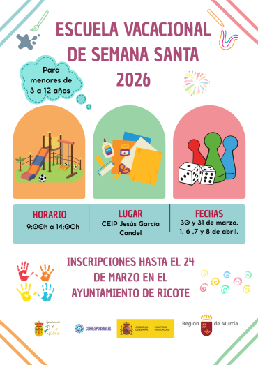 ESCUELA DE SEMANA SANTA 2026 “PLAN CORRESPONSABLES RICOTE”
